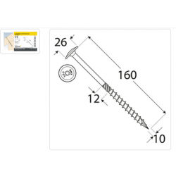 DMX Widok produktu: 321016 - CT 10160 Wkręt ciesielski 10x160 - (50/op) 